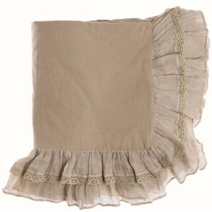 Housse de couette taupe 240X260+ 2 taies Blanc Mariclo