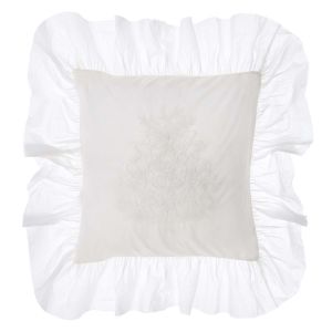 Coussin avec volant blanc  Blanc Mariclo
