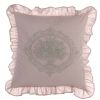 Coussin avec volant vieux rose Blanc Mariclo