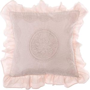 Coussin avec volant rose 45 x 45 cm Blanc Mariclo