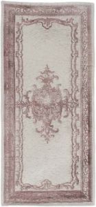 Tapis naturel motif vieux rose 65x150cm Blanc Mariclo
