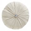 Coussin rond aspect lin champagne  Mathilde M