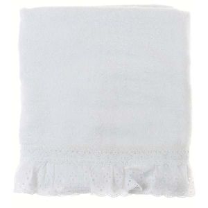 Drap de bain blanc volant dentelle Blanc Mariclo