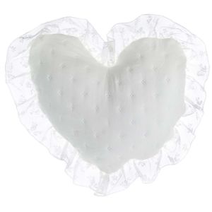 Coussin coeur avec dentelle écru Blanc Mariclo