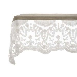 Nappe avec dentelle villa madama en lin 180 x 300 cm Blanc Mariclo