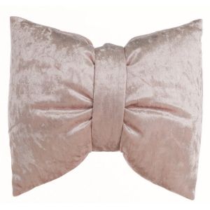 Coussin noeud velours rose blanc mariclo