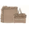 Boutis avec rouches beige 260x260cm Blanc Mariclo