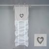 Store gris voile blanc coeur 60x160cm