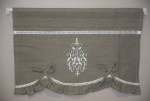 Cantonnière noeud couleur taupe 45x29cm