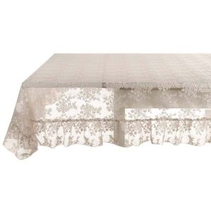 Nappe dentelle beige 180 x 300 cm Blanc Mariclo