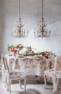 Nappe fleurie Shabby Chic Blanc Mariclo