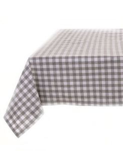 Nappe vichy blanche et grise 140x170cm Blanc Mariclo
