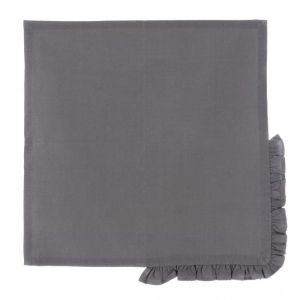 Serviette petit volant grise X6 Blanc Mariclo
