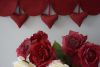 Valance festons coeur framboise 90x19cm