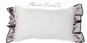 Coussin rectangulaire Bénédicte chocolat Blanc Mariclo