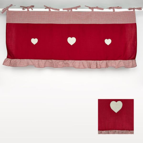 Boutis Vichy Rouge Et Blanc Coeur