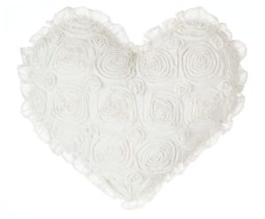 Coussin blanc orné de Roses Blanc Mariclo