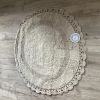 Tapis de bain rond avec crochet lin blanc Mariclo