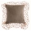 Coussin beige avec volant fleurs Blanc Mariclo