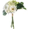 Bouquet roses/hortensia blanc vert H30cm