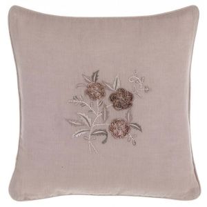 Coussin carré fleurs collection "Pastel Rose" Blanc Mariclo 