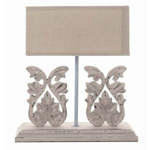 Lampe de table avec abat jour beige H30cm Blanc Mariclo - Luminaire chic