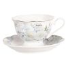 Tasse et soucoupe motif fleurs Clayre & Eef