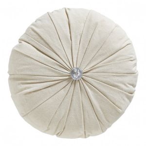 Coussin rond aspect lin champagne  Mathilde M