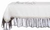 Nappe rectangulaire Bndicte chocolat 140 x 270 cm Blanc Mariclo