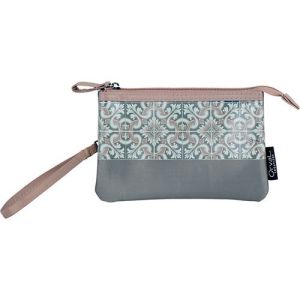 Trousse double pochette Terre de sienne