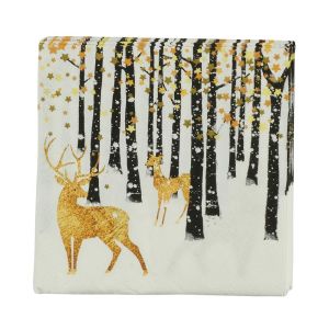 Serviette en papier 2 cerfs dorés Country Casa