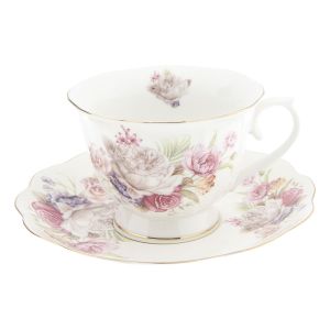 Tasse et soucoupe fleurs - Clayre & Eef