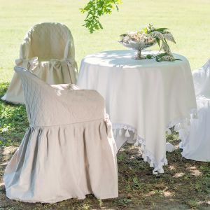  Housse chaise couleur lin  "Garden collection"  Blanc Mariclo