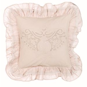 Coussin carré rose collection "Windsor" Blanc Mariclo