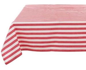 Nappe rayé 150x220cm Blanc Mariclo