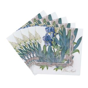 Serviettes en papier fleurs Blanc Mariclo