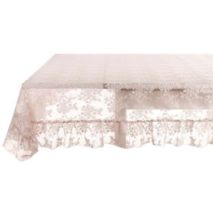 Nappe dentelle rose 180 x 300 cm Blanc Mariclo