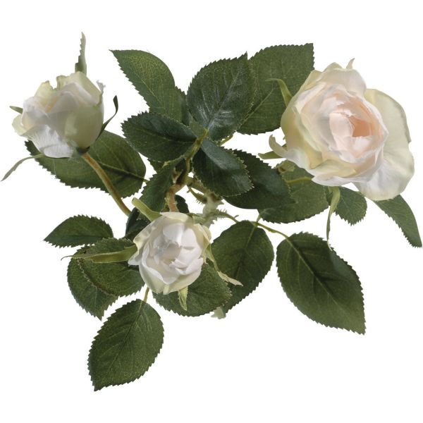 Rose Adélaïde 3 tiges blanche H68cm Coté Déco Coté Jardin