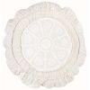 Coussin rond broderie au centre Blanc Mariclo