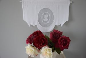Valance Décor Camée Blanc 45x32cm Cotonnades de Mathilde