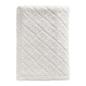 Serviette de bain douceur florale blanche Mathilde M