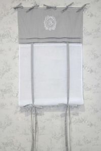 Store gris médaillon blanc 45x160cm