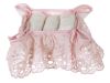 Panier avec 3 lavettes rose Blanc Mariclo