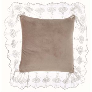 Coussin avec volant en dentelle danseuse  Blanc Mariclo