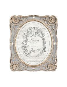 Cadre photo gris et or Blanc Mariclo
